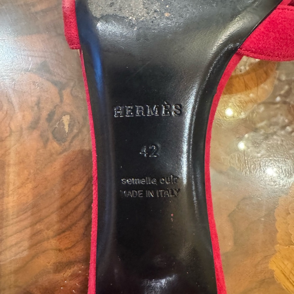 Hermes Suede women’s Slides with clear heel sz 42 USA Sz 10-10.5 - Picture 15 of 15